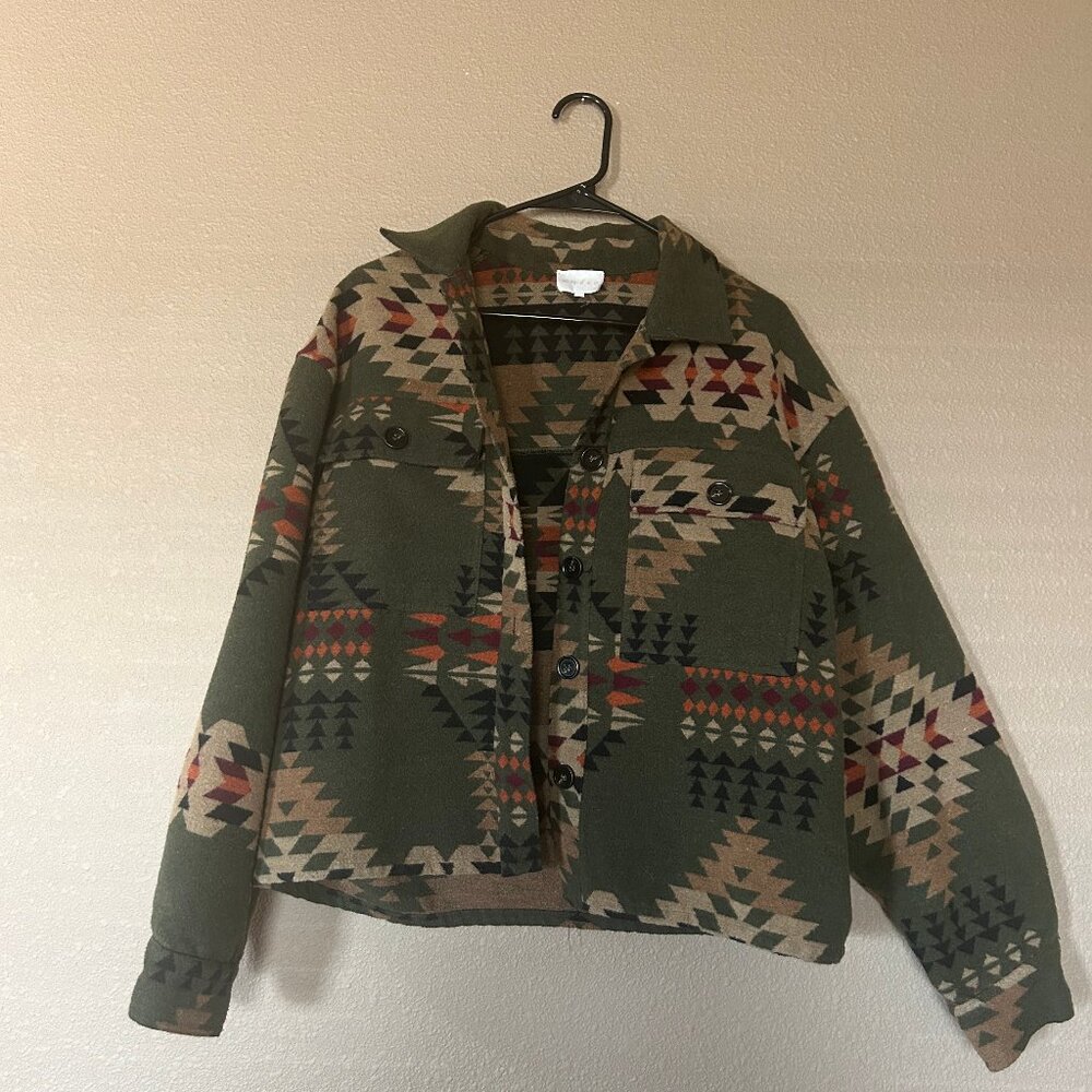 Aztec Patterned Coat - Large